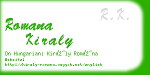 romana kiraly business card